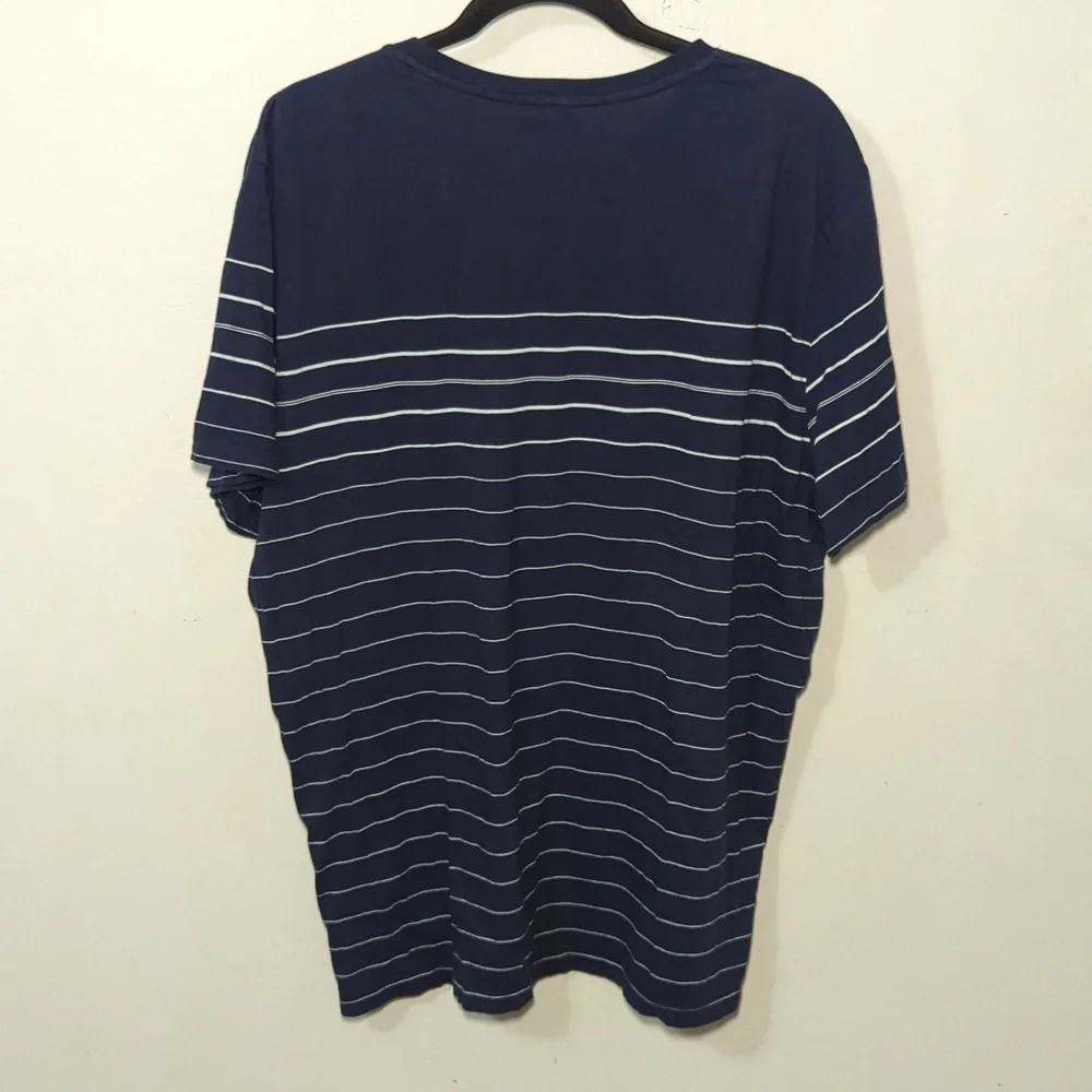 Marine Layer Men's Striped Short Sleeve Tee Navy + White Cotton Modal Size XL - Picture 6 of 6